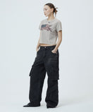 WASHED FLAG CROP TEE