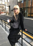 HIGHNECK LINE KNIT ZIP-UP