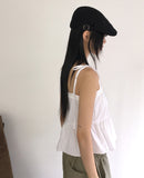 Pson lace tiered ribbon strap sleeveless blouse