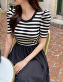 Chels Shirring Short Sleeve Layered One Piece