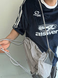 Silver Glossy String Backpack