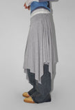 SHIRRING UNBALANCE SKIRT