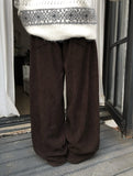 Forman Corduroy Brushed Adjust Wide Pants
