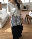 Sakura Frill Wave Wool Knit Cardigan