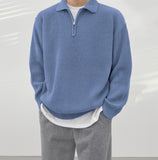 Dual zip-up collar knit