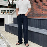Henley Neck Cable Short Sleeve Knit
