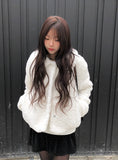 Anju Fur Collar Quilted Short Jacket