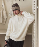 Curas Angora Zip-Up Cardigan