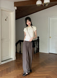 Elo Summer Fabric Banding Long Wide Pants