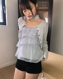 Juten Frill Bustier Sleeveless Blouse