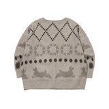 Bulky Brush Vintage Pattern Cardigan