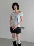 Studded Cotton Low Skirt Pants