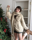 [wool20%] Ellie Bokashi handmade knit cardigan
