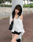 Beats Two-Button Deep V-Neck Long Sleeve