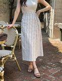 Neo Stripe Wrap Long Skirt