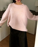 Daran Alpaca Round Neck Wool Long Sleeve Knit