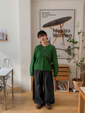 Cowzen Mix Color Round Knit Cardigan