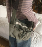 Kuyu Vintage Lace Ribbon Crossbody Bag