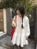 Rohigh Pintuck Shirring Layered Blouse One Piece
