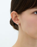 Essence Silver (W) Lab Diamond Tria One-Touch Earrings_0.1CT