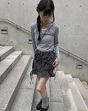 Nico Nylon Shirring Mini Skirt