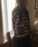 Salt Stripe Boxy Pocket Hooded Knit Cardigan