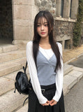 Boven Color Matching V Sleeveless T-Shirt Layered Set