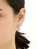 Essence Silver (W) Tennis One-Touch Earrings M Purple