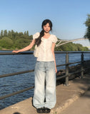 Tero Double Back Pocket Embossed Denim Pants
