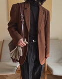 [wool50%] minyong wool single classic jacket