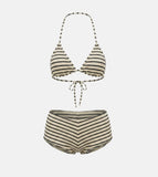 Mocha Stripe Bikini Set