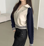 Cable Color Matching Design Two-Way Pendant Knit Zip-Up Cardigan