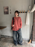 Yuluo Crack Washing Wide Denim Pants