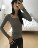 Juen Slim Long Round Long Sleeve T-shirt