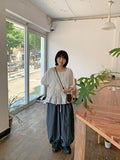 Nanako Summer Ribbon Puff Short Sleeve Bolero Knit Cardigan