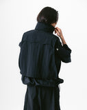 [AG] Nylon Hidden Hood Crop Vest