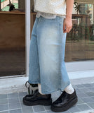 Comu Light Blue Bermuda Washing Denim Pants