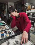 Notch diagonal button layered long sleeve