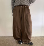 Kehilta Rivet Cotton Banding Balloon Wide Pants