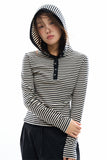 Henry stripe hoodie long sleeve