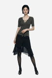 Layered Chiffon Midi Skirt