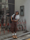 Toffee Wide Cargo Bermuda Pants