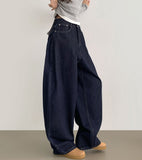 Raw Balloon Fit Volume Long Wide Denim Pants
