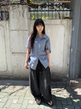 [unisex] Casa Denim Balloon Wide Banding Pants