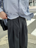 Cope two-tuck wide half banding slacks