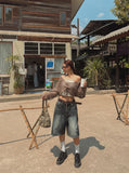Cult Wide Bermuda Denim Pants