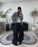 Defen Carpenter Wide Denim Pants