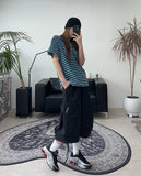 Gaen Terry Stripe Collar Tee