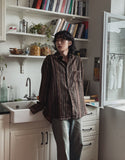 Flatter loose fit striped shirt