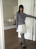 tiptoe loose fit see-through long-sleeved T-shirt